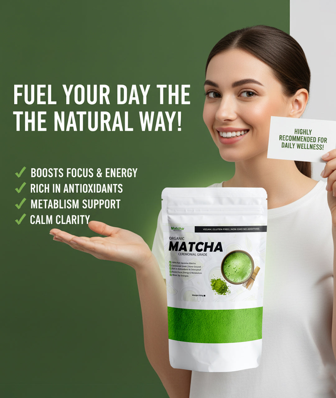 مسحوق شاي ماتشا الأخضر الياباني الفاخر | درجة احتفالية | ١٠٠٪ عضوي ونقي