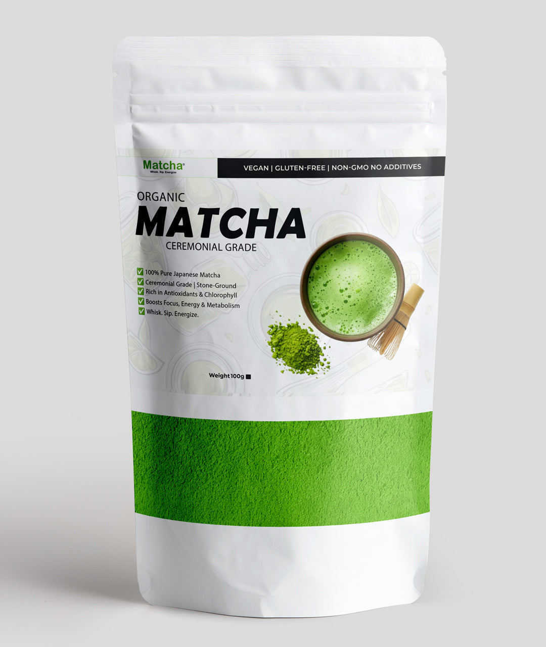مسحوق شاي ماتشا الأخضر الياباني الفاخر | درجة احتفالية | ١٠٠٪ عضوي ونقي